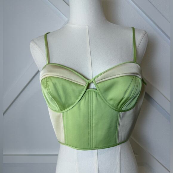 NWT Finders Keepers Tiana Corset Top Lime And Cream Size 8 (AU/UK 12) Large - Picture 2 of 14